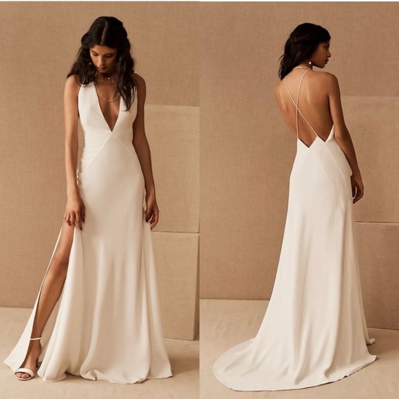 Michael Lo Sordo Dresses & Skirts - Michael Lo Sordo Alexandra Silk Wedding  Maxi Dress Ivory Size 12